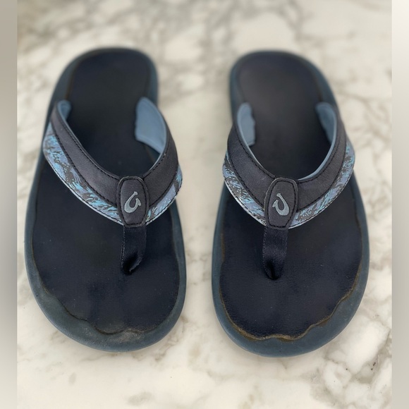 Olukai Men's Ohana Beach Sandals Flip Flops Blue Size 10 - Picture 7 of 7